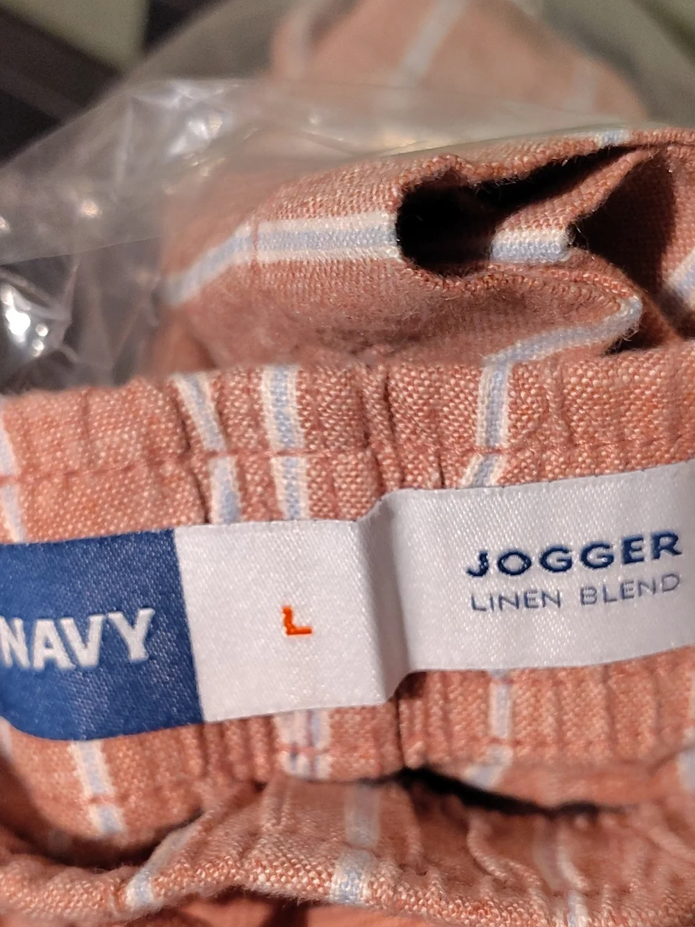 Old Navy Pink and White Vertical Stripe Swim Trunks
